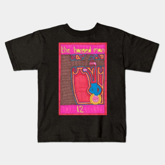 The Hanged Man. Tarot. Outsider Art Kids T-Shirt by JaySnellingArt
